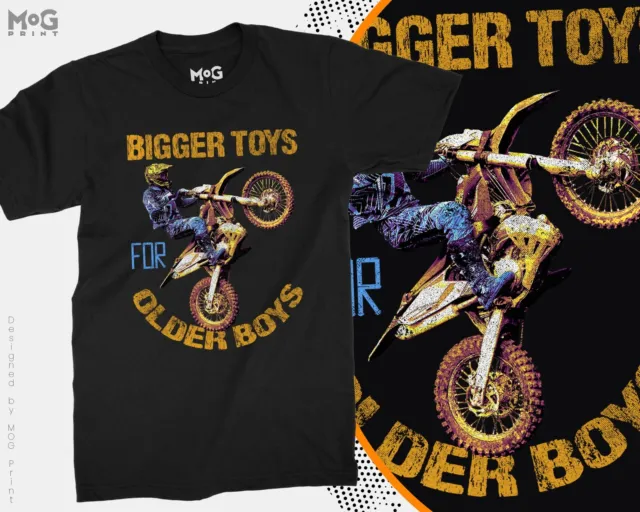 T-shirt bigger toys ragazzi più grandi moto biker uomo cotone MotoX Scrambler MXGP
