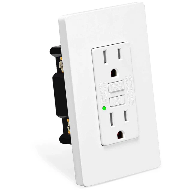 15 Amp GFCI Outlet Duplex Receptacle Non-TR Ground Fault Circuit Interrupter ETL