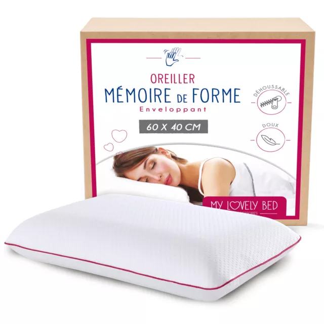 My Lovely Bed - Oreiller Mémoire de Forme 60x40 cm - Soutien Ergonomique : Maint