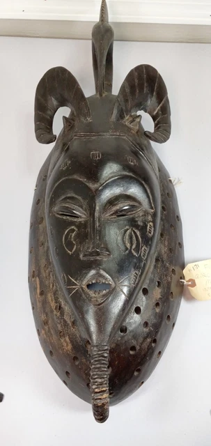 VTG Yaure Baule Portrait Mask Ivory Coast African Art Funeral Spirit Authentic