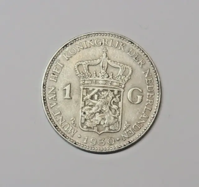 Netherlands : Silver  One  Gulden 1930.