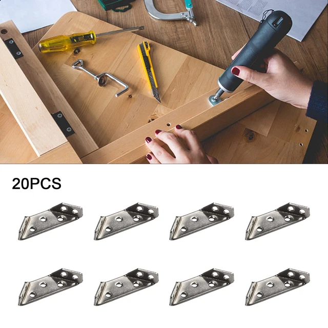 Durable Stainless Steel Angle Brackets for Furniture Support Pack of 20