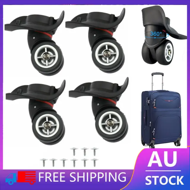 4Pcs Luggage Suitcase Wheels Replacement Set 360° Swivel Casters Repair Tools