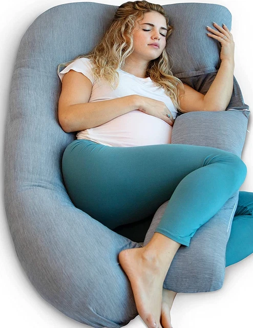 Maternity Pillow U-Shape Full Body and Pregnancy Support  Cover Dark Grey