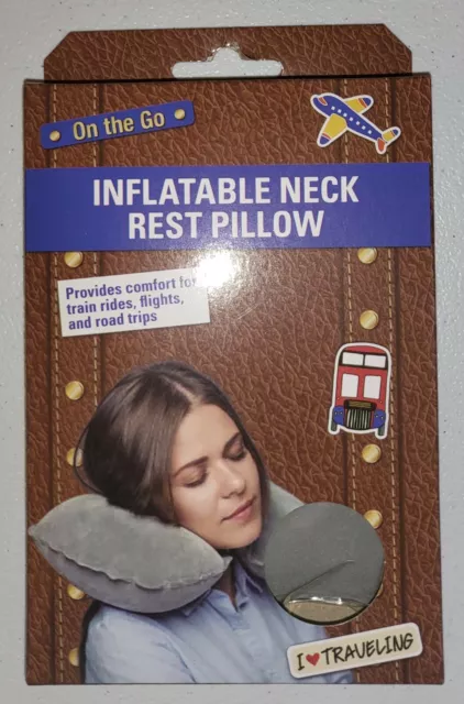 Inflatable Neck Rest Pillow Light Gray