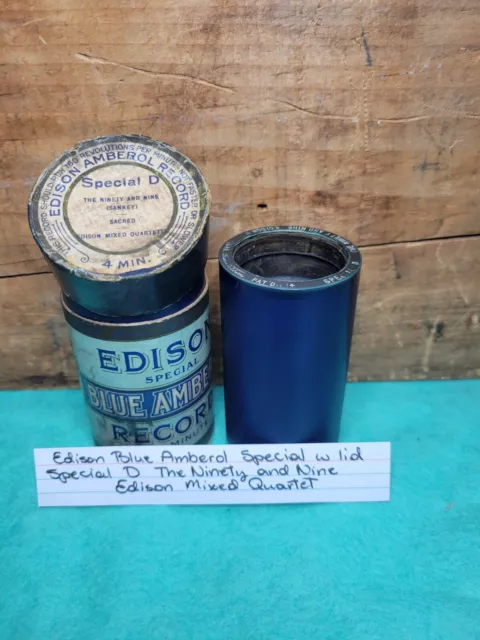 Edison Blue Amberol Cylinder Record Special D W/lid "The Ninety And Nine" Edison