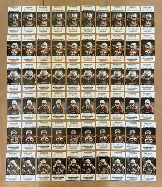 LOT of 46 - 2016 TEXAS LONGHORNS FOOTBALL TICKETS UTEP IOWA STATE BAYLOR TCU