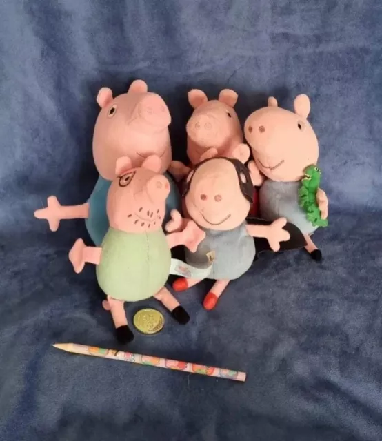 PEPPA PIG PLUSH BUNDLE x 5 Soft Toy Big,Super hero&Dinosaur George,Peppa& Daddy