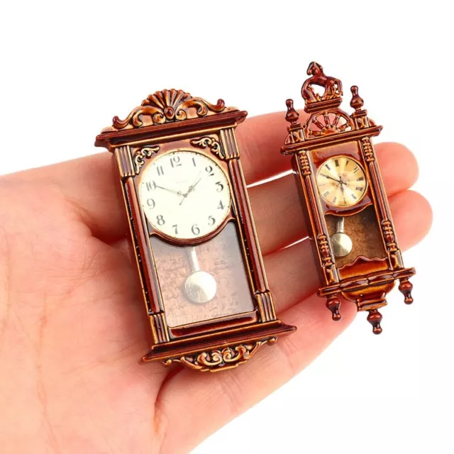 Dollhouse Miniature 1/12 Scale Furniture Wall Clock Doll House Home Accessories