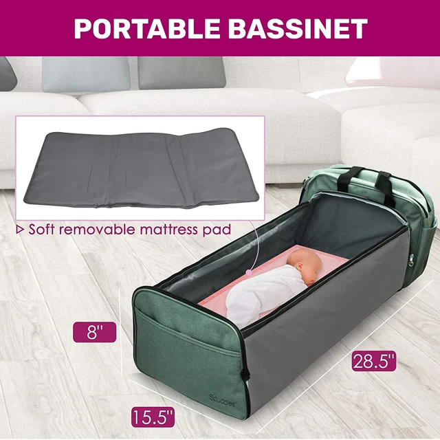 3-1 Portable Bassinet for Baby - Foldable Baby Bed - Travel Bassinet Functions