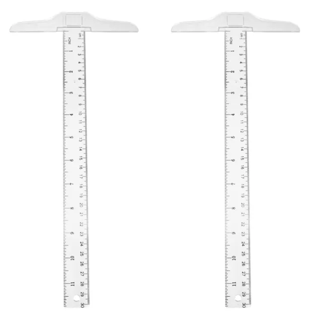 2 Pcs T Lineal Mittelmarkierungswerkzeug Herrscher T-Quadrat