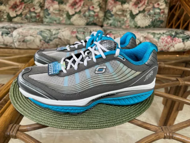 SKECHERS SHAPE-UPS RESISTANCE Runner Srr Gray/Blue Sneakers Women 9.5 $35.00 - PicClick