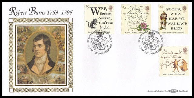1996 GB Robert Burns Benham BLCS112b FDC Dumfries SHS