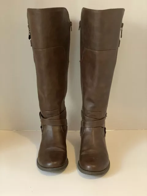 G BY GUESS Boots Womens 5 M Wide Calf Hailee Tall Riding Black Faux Leather NEW 7.80 PicClick