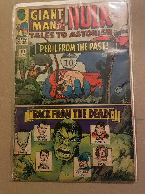 Marvel TALES TO ASTONISH Silver Age Vol.1 #68 1965 "Peril From The Past!3.0-4.0