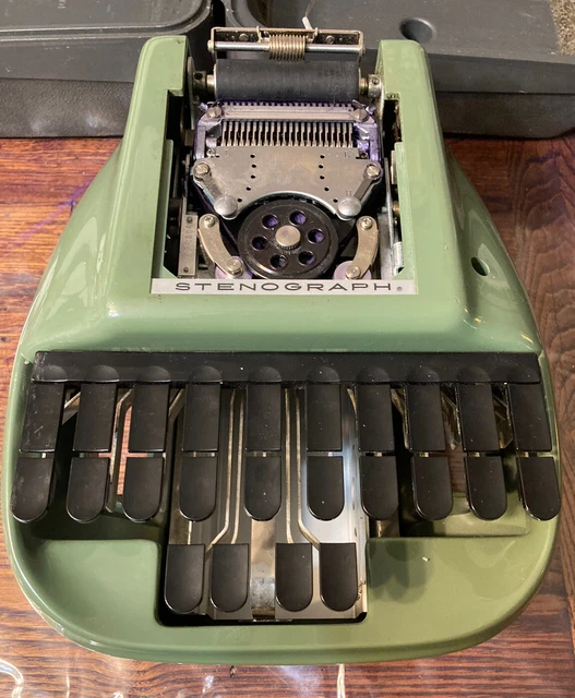 Stenograph Stenotype Court Reporter Model Shorthand Machine WORKS Hard Case Vtg
