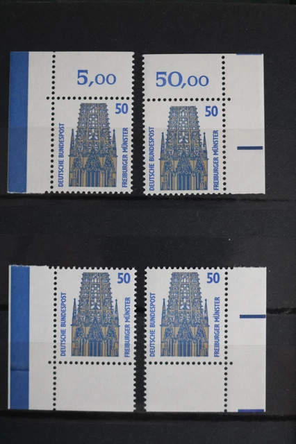 K-7-2, Bund BRD DS SWK 1987 MiNr. 1340 - 50 PF - alle 4 Ecken E1-E4 postfrisch