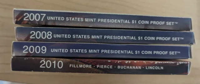 2007-2010 US Mint Presidential Dollar Proof Sets - 16 Coins