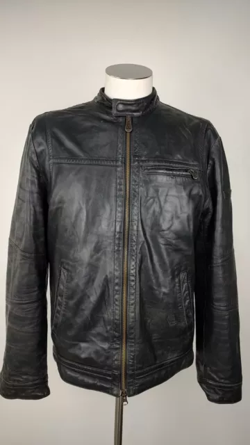 Peuterey Giubbino Pelle Uomo Tg. M Jacket Leather Man Italy Casual Vintage