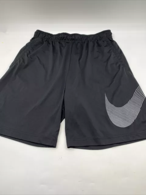 NIKE Size M Black Elastic/String 9” Esteam Athletic Teen Boy’s Shorts