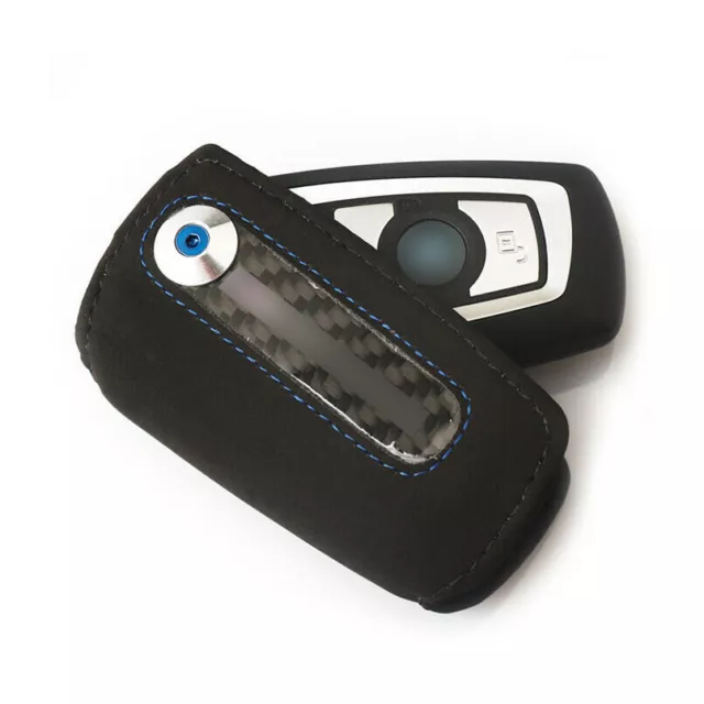 Blue M Sport Line Leather Key Case FOB Holder For BMW 2 3 4 5 6 7 Series M3 M4