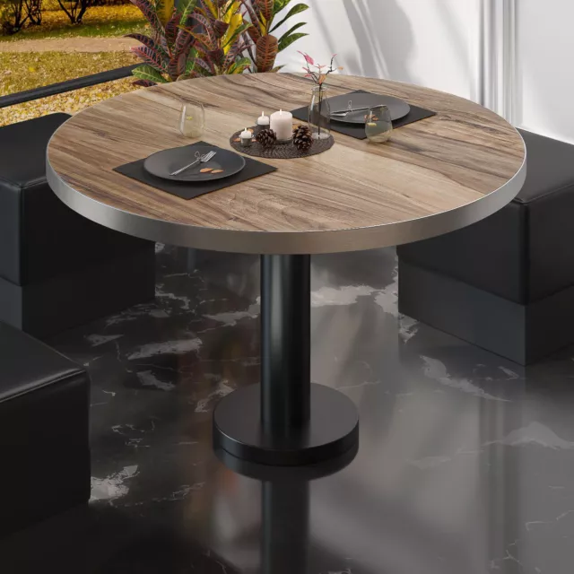 BML | bistro lounge table | Ø:H 80 x 39 cm | Sheesham / black | bistro lounge...