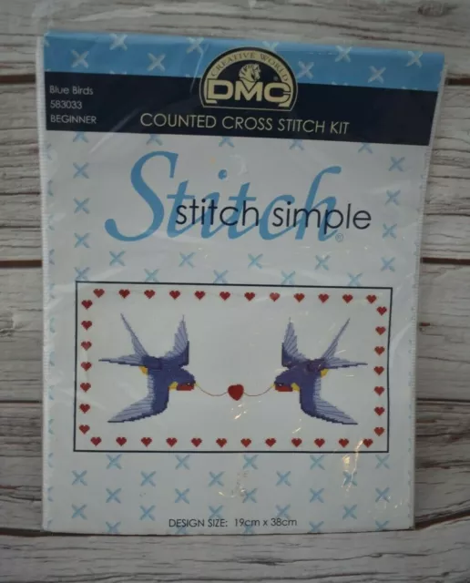 DMC Counted Cross Stitch Kit  Blue Birds Beginner