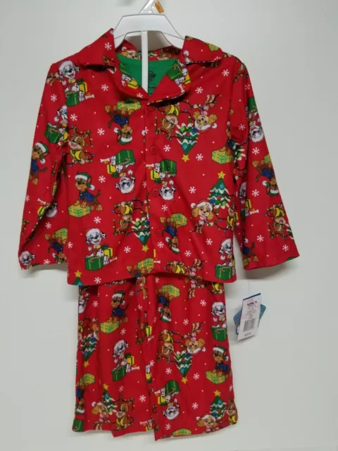 NICKELODEONS PAW PATROL 2-Piece Red Flannel Christmas Pajama Set Boys ...