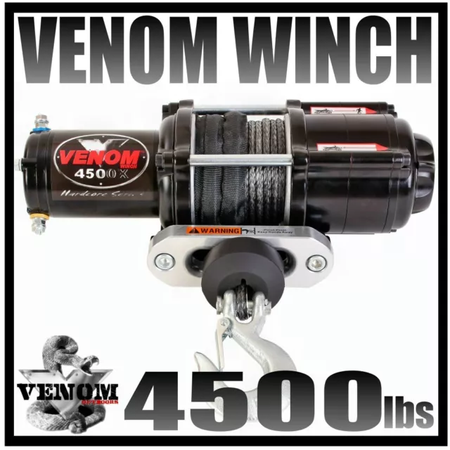 4500LB ATV Winch 4500 LB VENOM SYNTHETIC WATERPROOF KIT