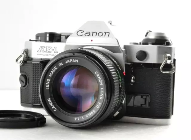 Canon AE-1 Program Fotocamera reflex argento quasi pari al nuovo con...