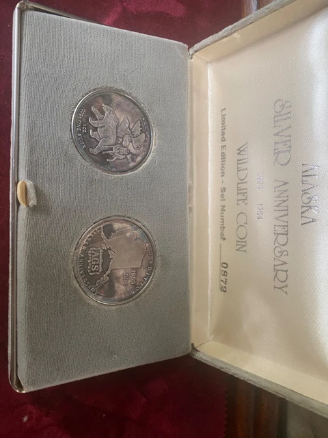 アラスカ シルバー 記念コイン　1959-1984　999純銀 ALASKA SILVER ANNIVERSARY 1959 1984 Wildlife coin set