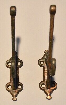 Architectural Hooks! Cast Iron Victorian Double Hooks Coat Hat Hall Tree Hooks 3