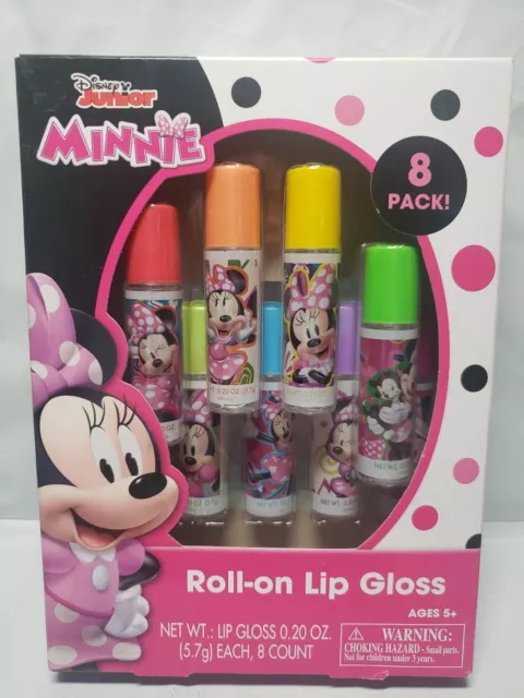 MINNIE MOUSE  Disney Junior Flavored Roll-On Lip Gloss Set 8 Pack.