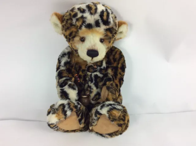 Charlie Bear Surabhi Limited Edition Retired Leopard Print Plush Teddy