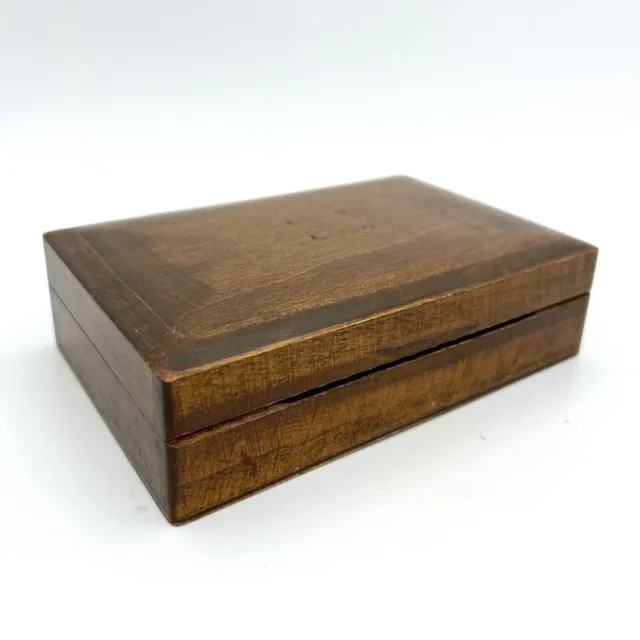 Scatola antica in legno cofanetto scrivania portasigarette porta carte da Gioco