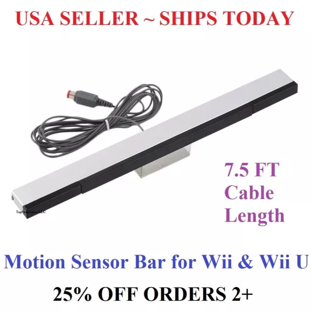 Wired Infrared Sensor Bar for Nintendo Wii Wii U Remote USA Seller