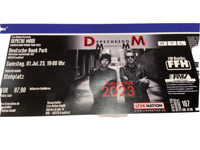 1 Ticket Depeche Mode in Frankfurt/M. - Samstag 01.07.2023, Innenraum Stehplatz