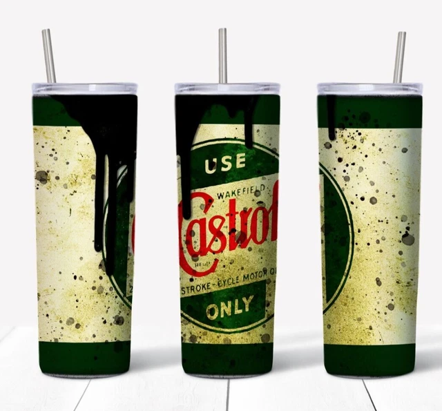 Mechanic Oil 20 oz SKINNY TUMBLER Stainless Steel | Grunge Man Cave funny gift