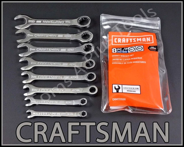 CRAFTSMAN HAND TOOLS 8pc METRIC MM Ignition Midget Combination Wrench