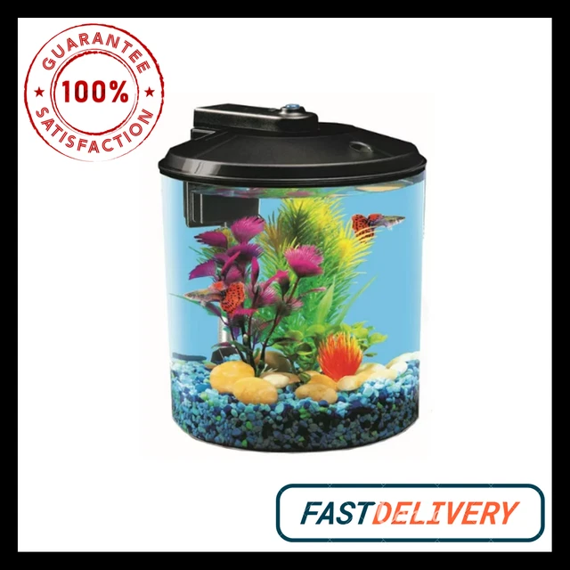 1.5-Gallon Aquarium Starter Kit Plastic, LED Lighting and Power Filter