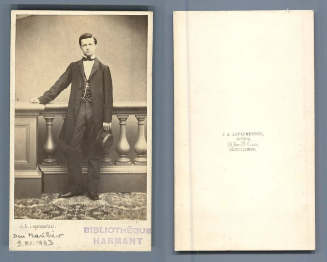 Leparmentier, Chalon sur Marne, to be identified vintage CDV albumen business card