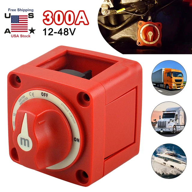 DUAL BATTERY SELECTOR Switch Disconnect 300A for Marine Boat Truck 12