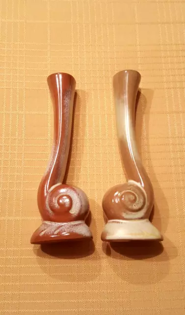 Vintage Frankoma Pottery SNAIL Bud Vases