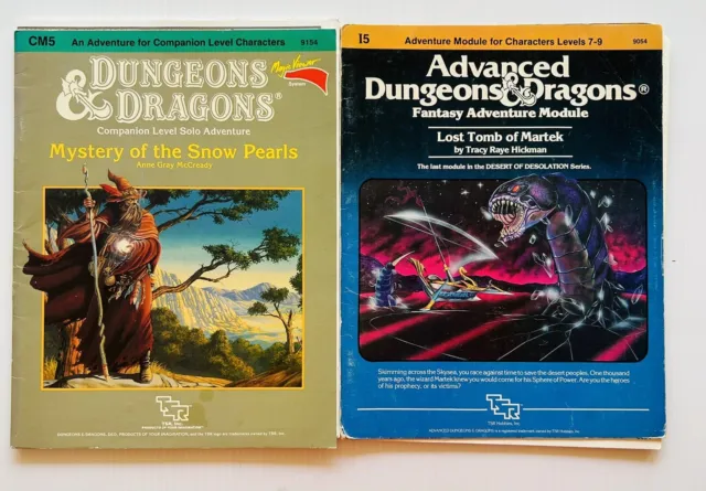 Advanced Dungeons and Dragons - Snow Pearls and Tomb of Martek Modules - TSR