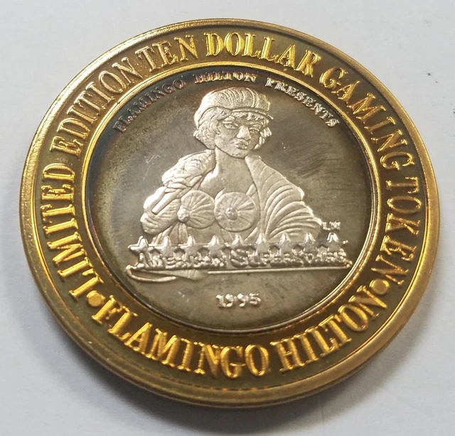 .999 $10 Silver Strike | Gambling Token | Hilton Flamingo | Performer Singer, 98
