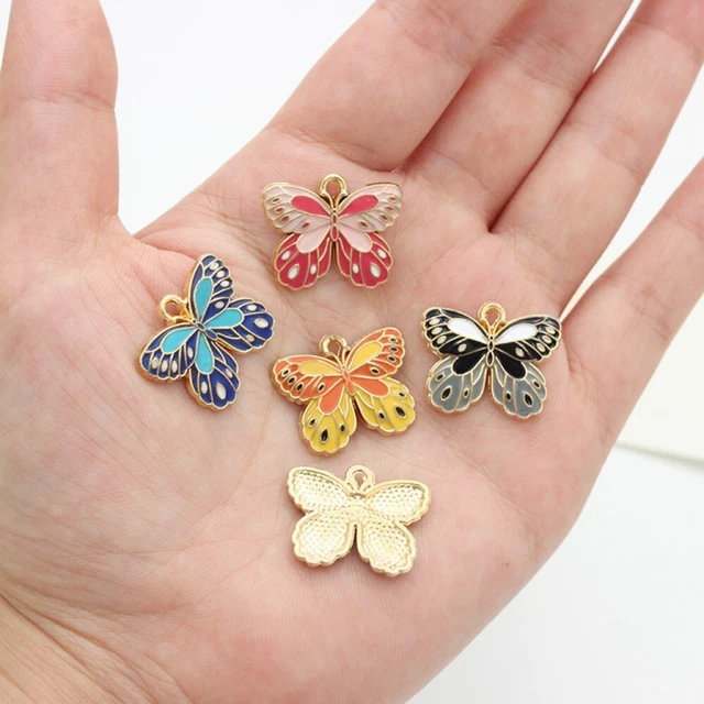 Emaille Schmetterlings-Charme DIY Schmuck Anhänger Neu Halskette Anhänger