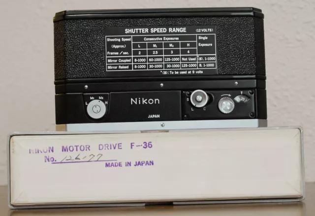 RARE WHITE DOT Nikon F36 Motor Drive Winder in original box - Near Mint for F-36