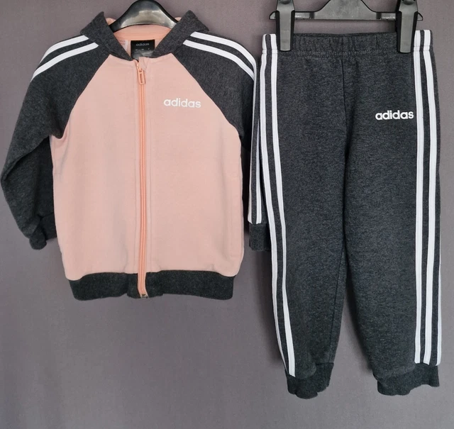 Girls Adidas Tracksuit Size18-24 Months Pink & Grey. Excellent condition. 💖