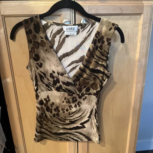 A Byer Y2K Animal Print Top Size Small