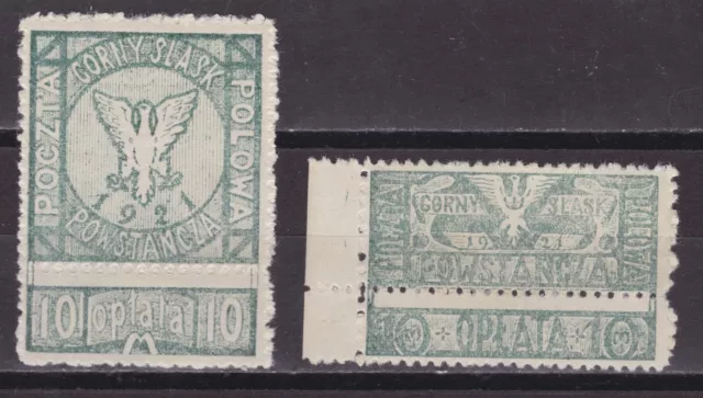 Östliches Oberschlesien "Grüne Post" Nr.; 1A + 2A , postfrisch
